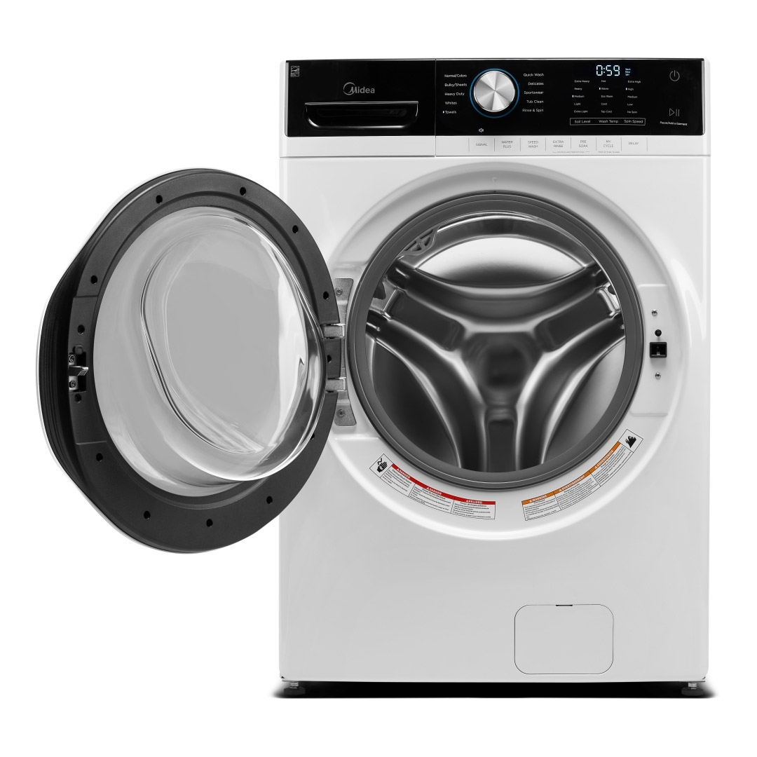 27" Midea 5.2 Cu. Ft. Front Load Washer and 8.0 Cu. Ft. Dryer - MLH52N4AWW-MLE52N4AWW