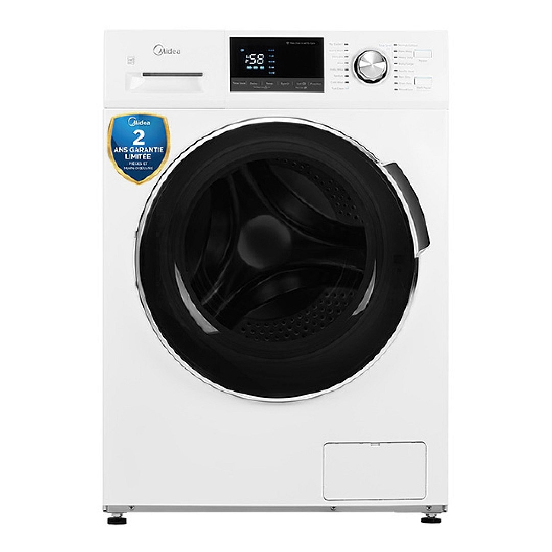 24" Midea 3.1 Cu. Ft. Front Load Washer and 4.4 Cu. Ft. Ventless Heat Pump Dryer - MLH27N5AWWC-MLE27N5AWWC