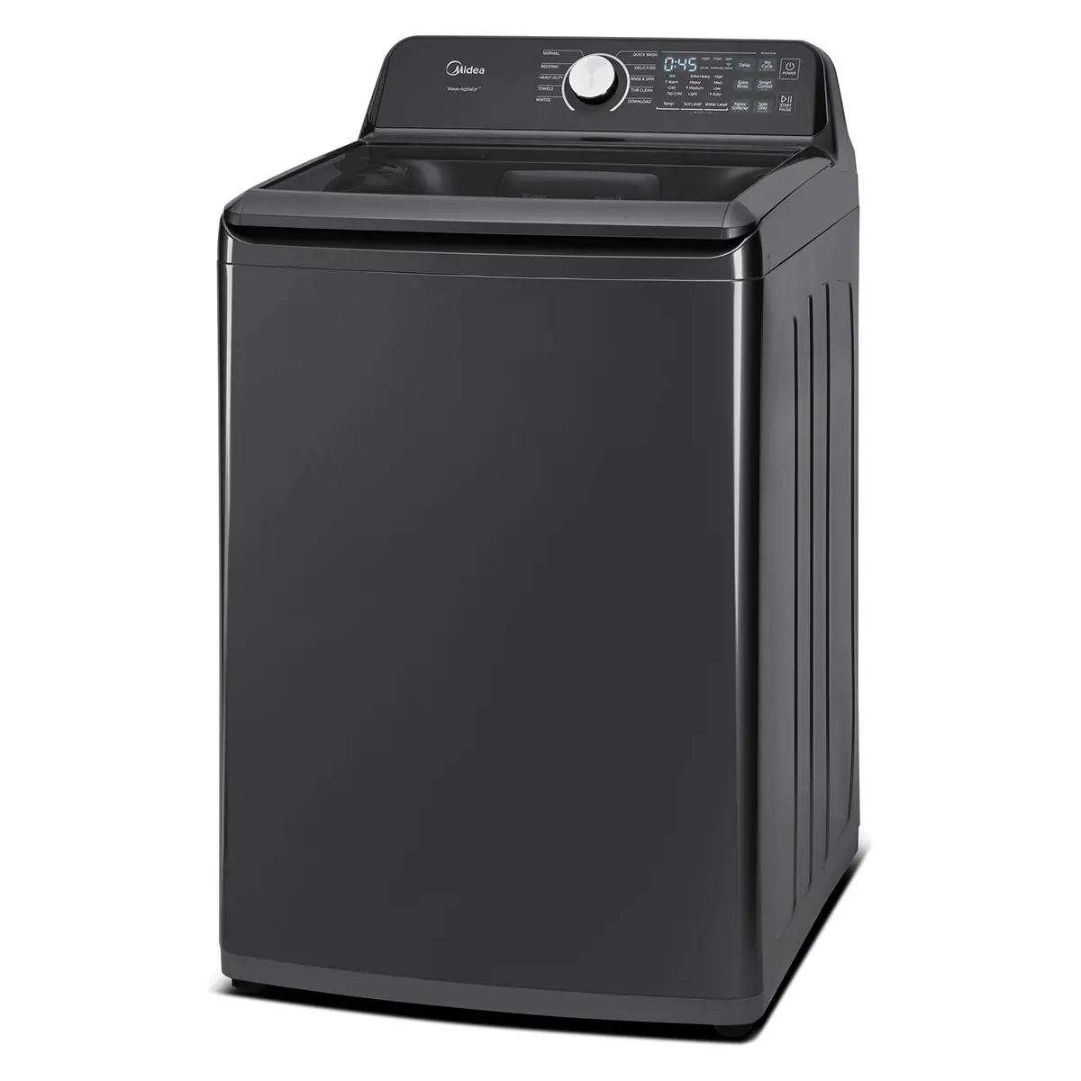 27" Midea 5.2 Cu. Ft. Top Load Smart Wave Impeller Washer in Black - MLTW52M2BGG