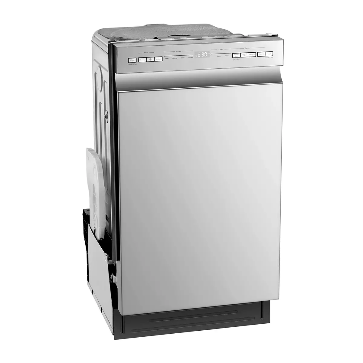 18" Midea Built-In Front Control Dishwasher in Stainless Steel - MDF18A1AST