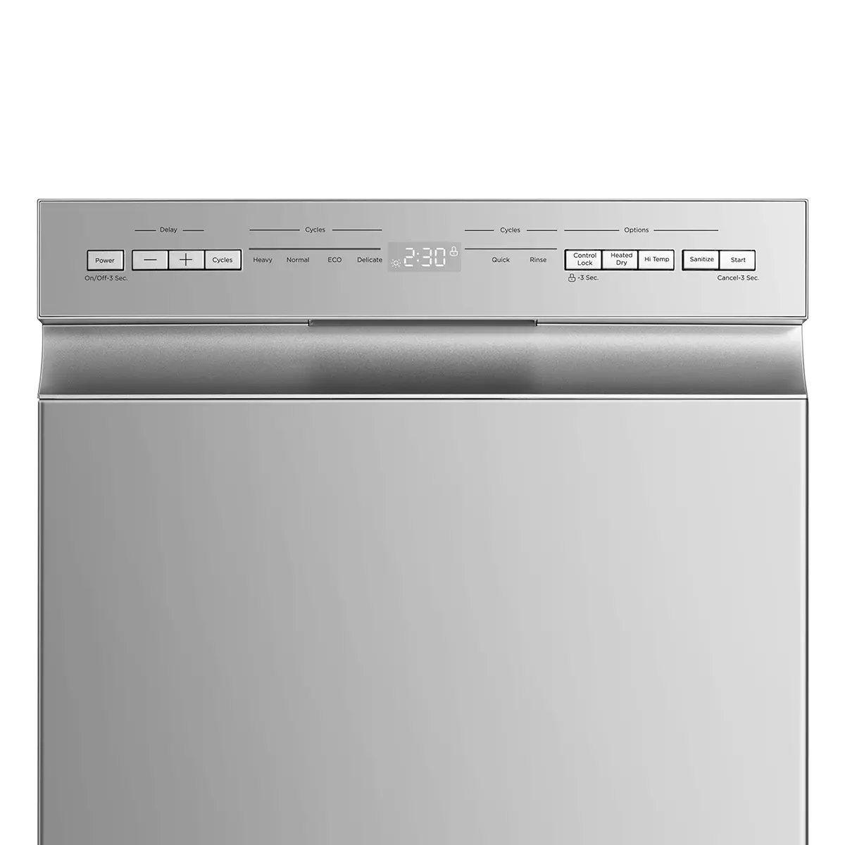 18" Midea Built-In Front Control Dishwasher in Stainless Steel - MDF18A1AST