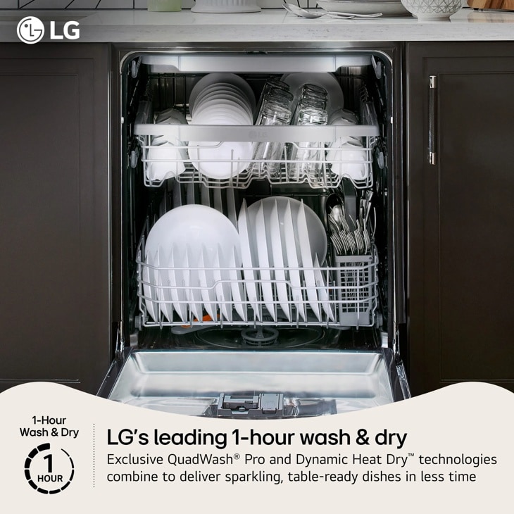 24" LG Smart FlushFit Top Control Dishwasher - LDNPM654S