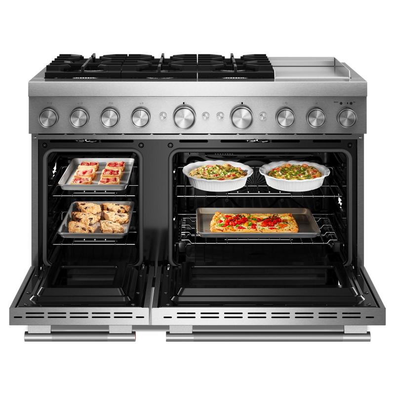 48" KitchenAid 6 Burner Commercial-Style Dual Fuel Range with Griddle - KFDD948SSS