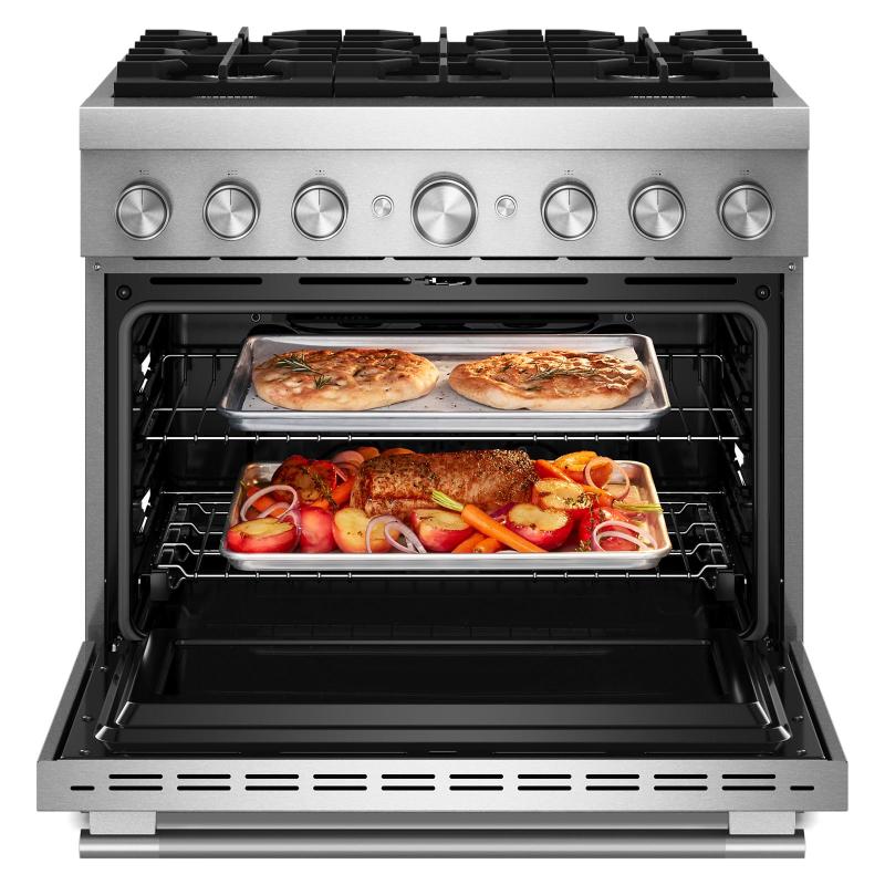 36" KitchenAid 6 Burner Commercial-Style Dual Fuel Range - KFDS936SSS