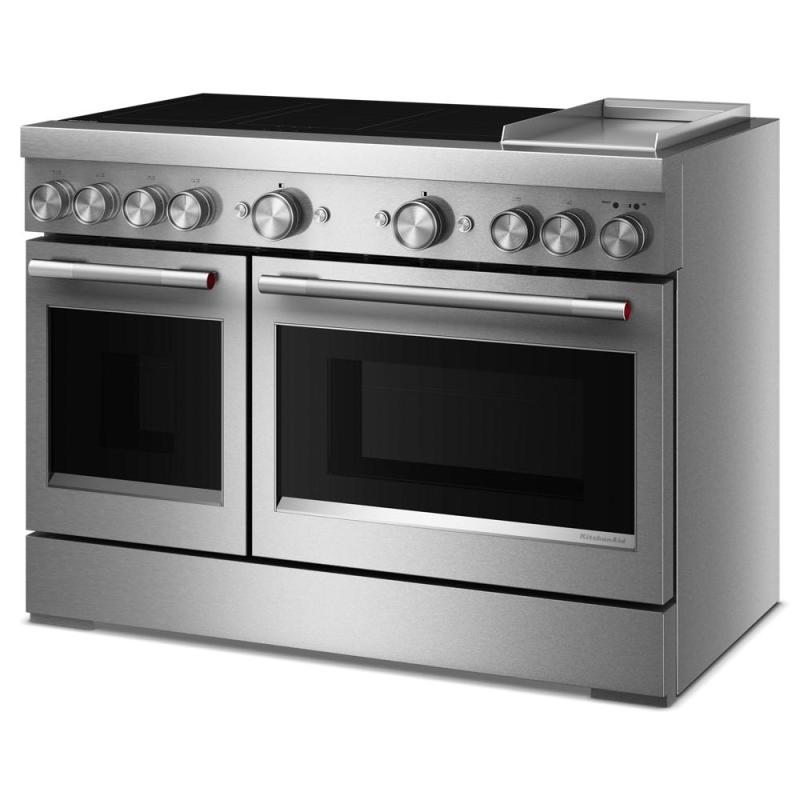 48" KitchenAid 6-Element Induction Freestanding Commercial-Style Range with Griddle - KFID948SSS
