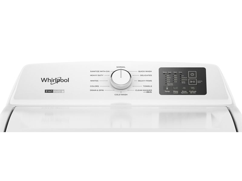 27" Whirlpool Top Load Washer with 2-in-1 Removable Agitator - WTW4107SW