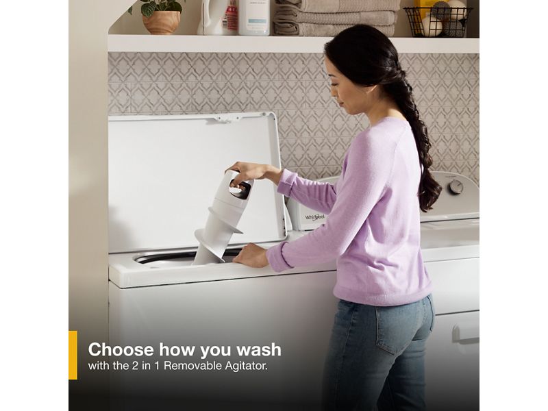 27" Whirlpool Top Load Washer with 2-in-1 Removable Agitator - WTW4107SW