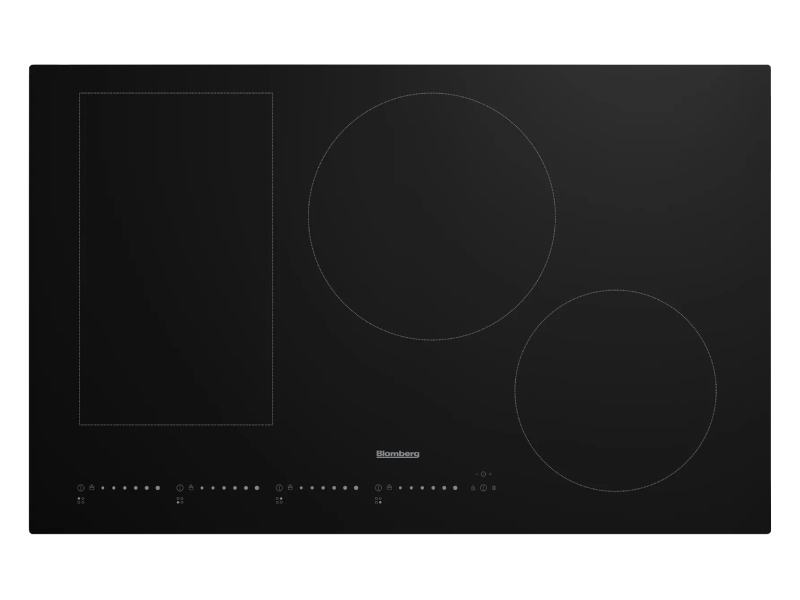 30" Blomberg 4 Elements Built-In Induction Cooktop with Front Touch Controls Frameless Black Glass - CTI30412SS