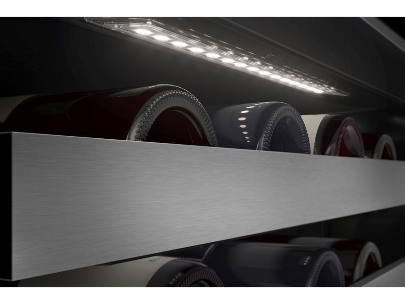 24" KitchenAid Undercounter Wine Cellar with Full-Extension Metal-Front Racks - KUWR324SSB