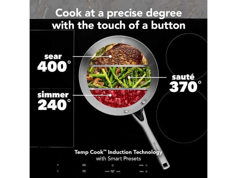 30" Kitchenaid Temp Cook Induction Cooktop with 5 Cooking Zones - KCIT730SSS
