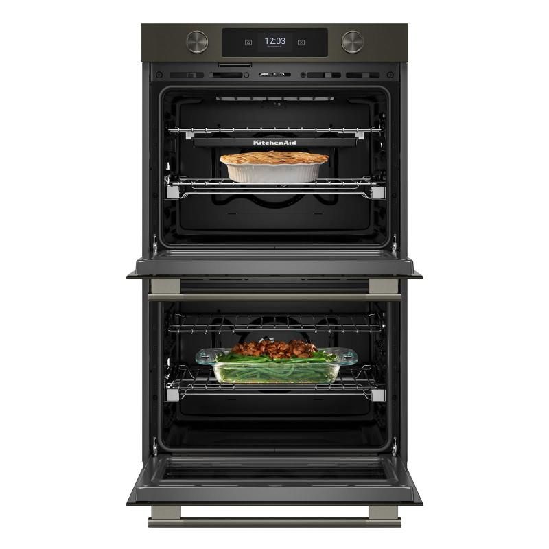 30" KitchenAid Smart Electric Double Wall Oven with Assisted Cooking Modes - KOED730SBE