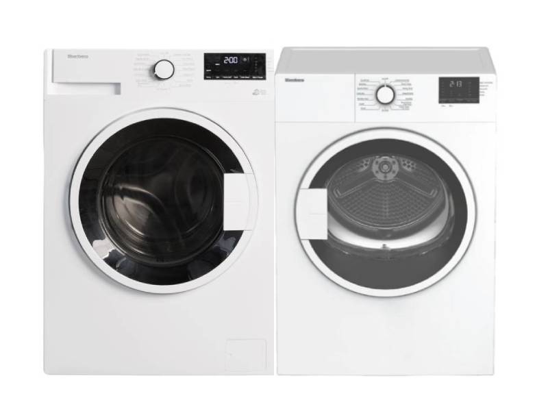 24" Blomberg Front Load Washing Machine and Electric Air Vented Dryer - WM72200W-DV17600W2