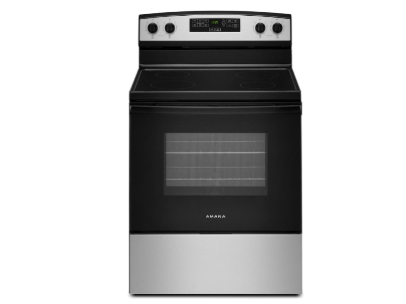 30" Amana 4.8 Cu. Ft. Electric Range with Extra-Large Oven Window - YAER6203MSS