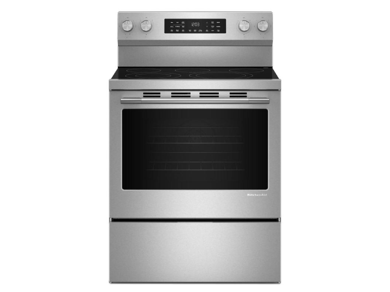 30" Kitchenaid 5.3 Cu. Ft. Smart Freestanding Electric Range with Convection Cooking Modes - YKFES330TPS