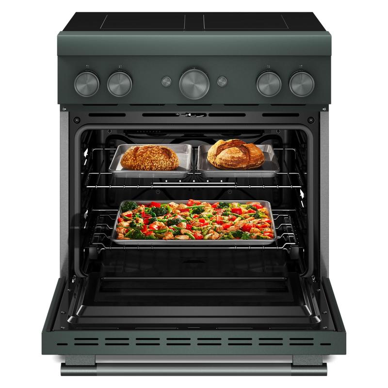 30" KitchenAid 4-Element Induction Freestanding Commercial-Style Range with Air Fry - KFIS930SJP