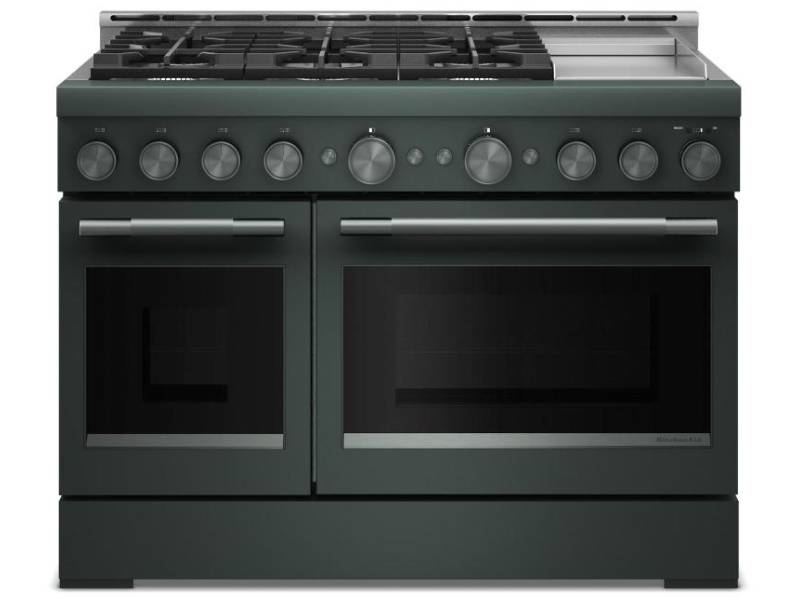 48" KitchenAid 6 Burner Commercial-Style Gas Range with Griddle - KFGD948SJP