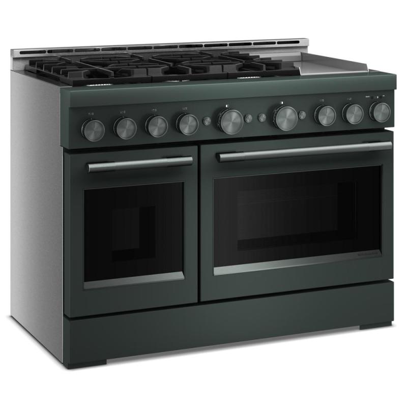 48" KitchenAid 6 Burner Commercial-Style Gas Range with Griddle - KFGD948SJP