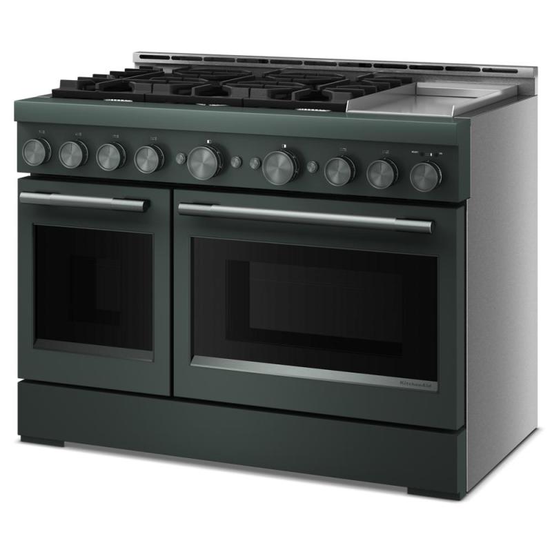 48" KitchenAid 6 Burner Commercial-Style Gas Range with Griddle - KFGD948SJP