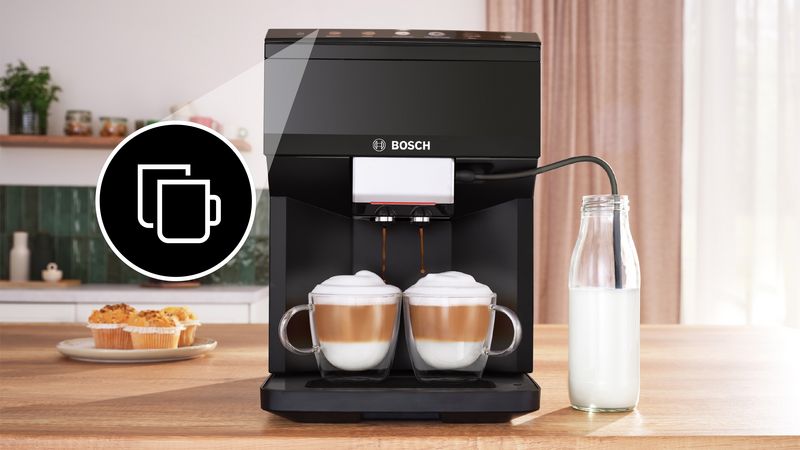 Bosch 500 Series VeroCafe Fully Automatic Coffee Machine with Removable Water Tank  in Piano Black - TPU40109