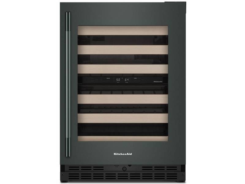 24" KitchenAid Undercounter Wine Cellar with Full-Extension Wood-Front Racks - KUWR524SJP