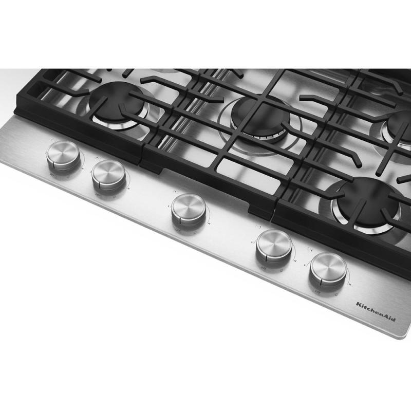 30" KitchenAid Gas-on-Metal Cooktop with 5 Versatile Burners - KCGK330SSS