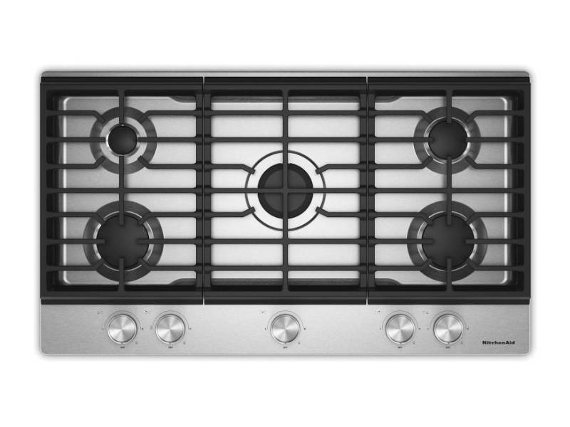 36" KitchenAid Gas-on-Metal Cooktop with 5 Versatile Burners - KCGK336SSS
