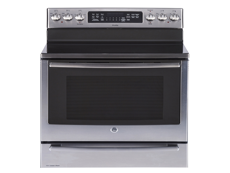30" GE Profile 6.2 Cu. Ft. Freestanding Electric Range With Baking Drawer In Stainless Steel - PCB987YMFS