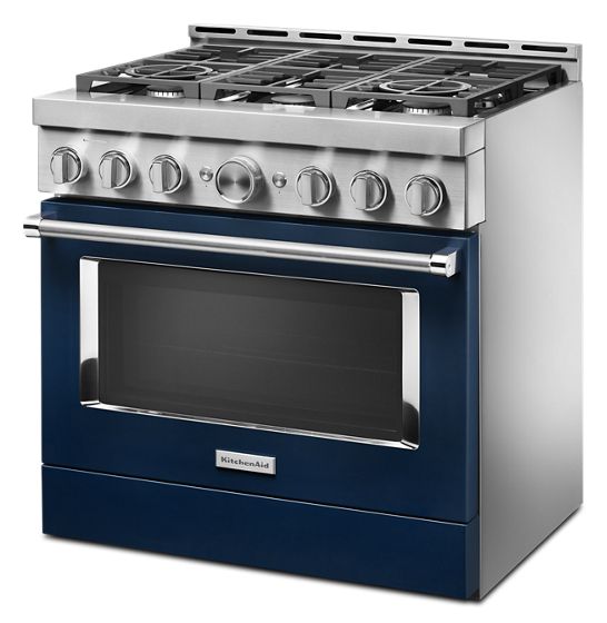 36" KitchenAid 5.1 Cu. Ft. Smart Commercial-Style Gas Range With 6 Burners - KFGC506JIB