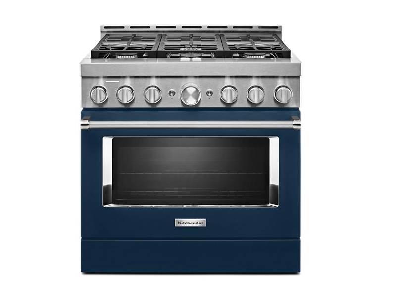 36" KitchenAid 5.1 Cu. Ft. Smart Commercial-Style Gas Range With 6 Burners - KFGC506JIB