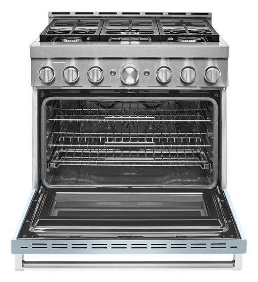 36" KitchenAid 5.1 Cu. Ft. Smart Commercial-Style Gas Range With 6 Burners - KFGC506JMB