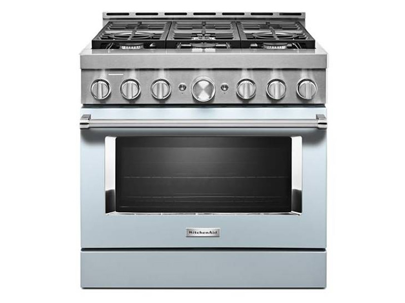 36" KitchenAid 5.1 Cu. Ft. Smart Commercial-Style Gas Range With 6 Burners - KFGC506JMB