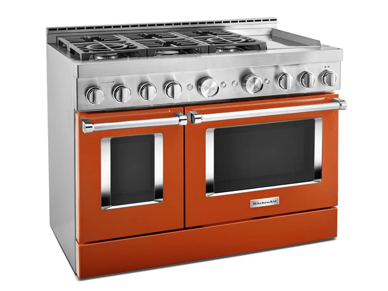 48" KitchenAid 6.3 Cu. Ft. Smart Commercial-Style Gas Range with Griddle - KFGC558JSC