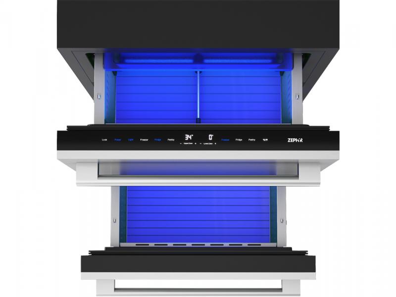 24" Zephyr Presrv 3.9 Cu. Ft. Refrigerator Freezer Drawers - PRRFD24C2AS