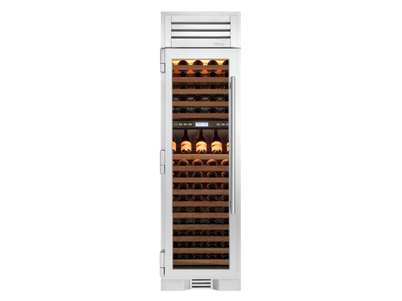 24" True Residential Dual Zone Left Hinge Wine Column with Stainless Glass Door - TR-24DZW-L-SG-A
