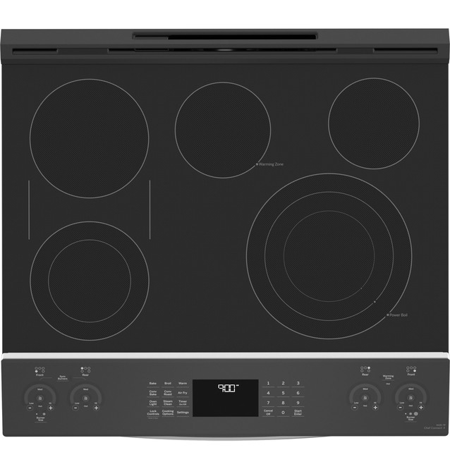 30" GE Profile 5.3 Cu. Ft. Smart Slide-In Electric Convection Fingerprint Resistant Range - PSS93YPFS