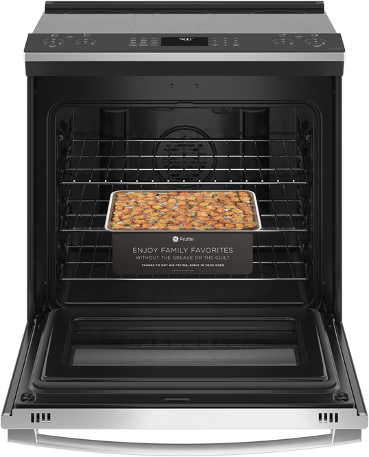 30" GE Profile 5.3 Cu. Ft. Smart Slide-In Electric Convection Fingerprint Resistant Range - PSS93YPFS