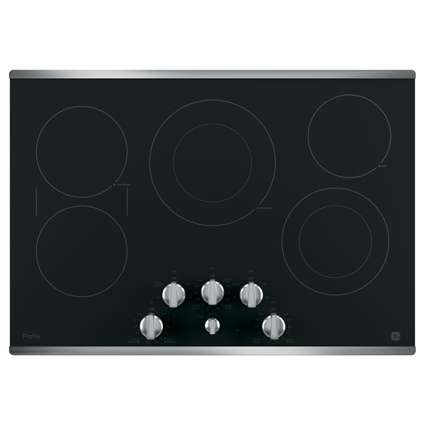 36" GE Profile Electric Cooktop with Built-in Knob Control - PP7036SJSS